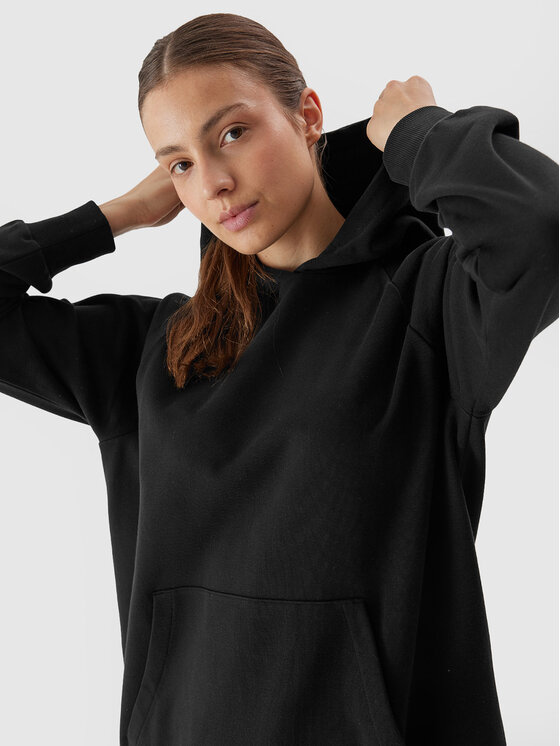 4F 4F Μπλούζα 4FAW23TSWSF0725 Μαύρο Regular Fit