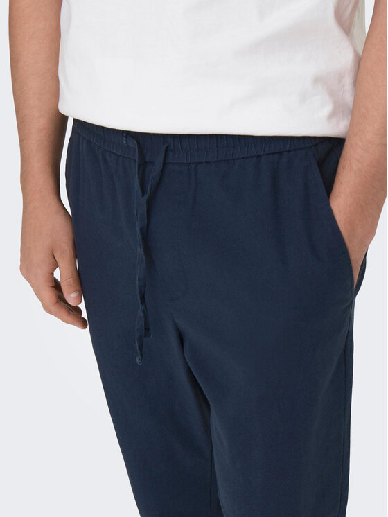 Only & Sons Only & Sons Pantaloni di tessuto 22024966 Blu scuro Tapered Fit