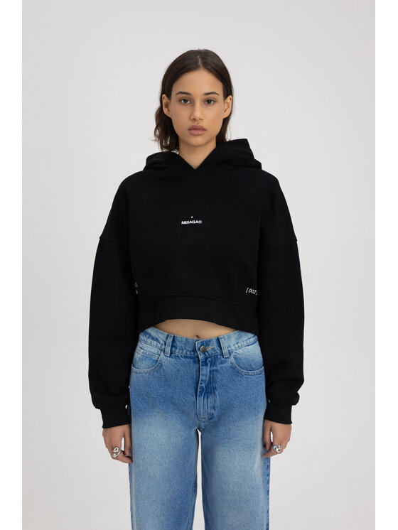 Misaga Misaga Bluza ATHL HOODIE Czarny Relaxed Fit