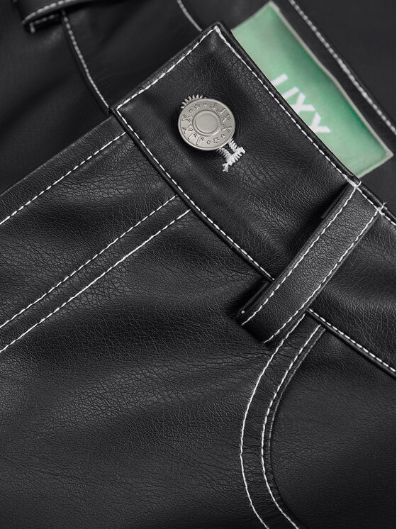 JJXX JJXX Pantaloni din imitație de piele Lila 12276595 Negru Wide Leg