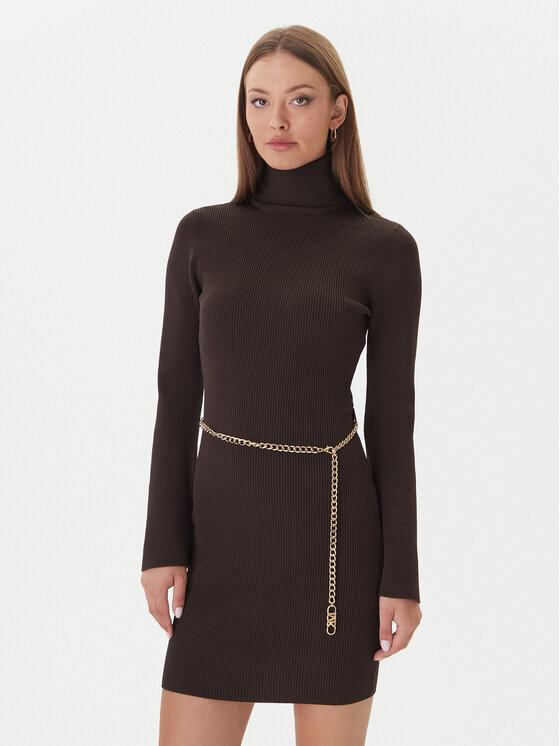 MICHAEL Michael Kors MICHAEL Michael Kors Kötött ruha MF583C633D Barna Slim Fit