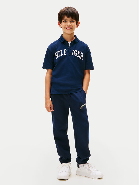 Tommy Hilfiger Tommy Hilfiger Spodnie dresowe Mixed Graphic KB0KB09695 Granatowy Regular Fit