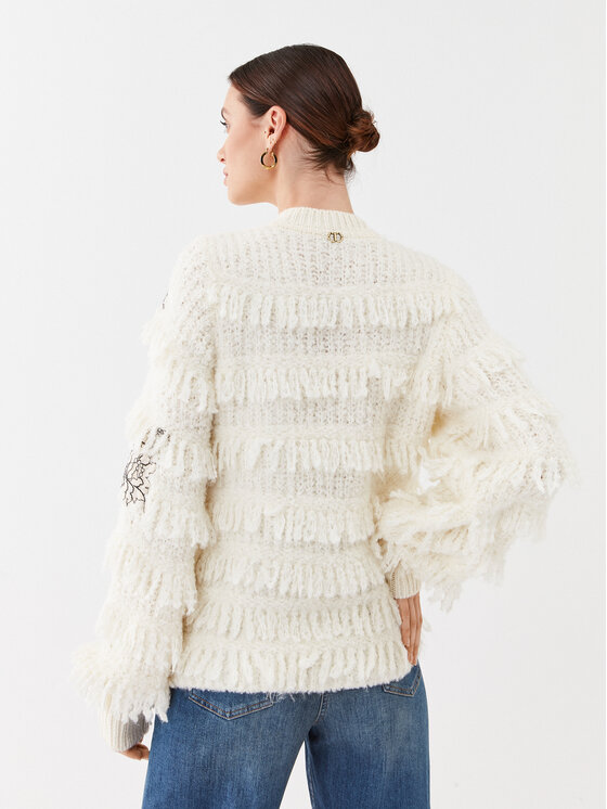 TWINSET TWINSET Strickjacke 232TP3130 Écru Regular Fit