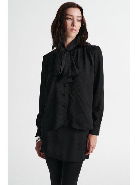 MARI PRETI MARI PRETI Bluzka MONOGRAM M OBSIDIAN Czarny Loose Fit