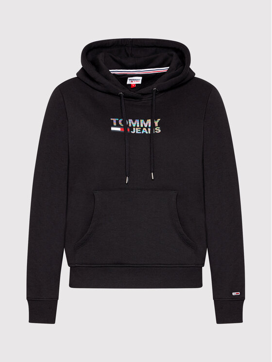Tommy Jeans Felpa Metal Corp Logo DW0DW09247 Nero Slim Fit • Modivo.it