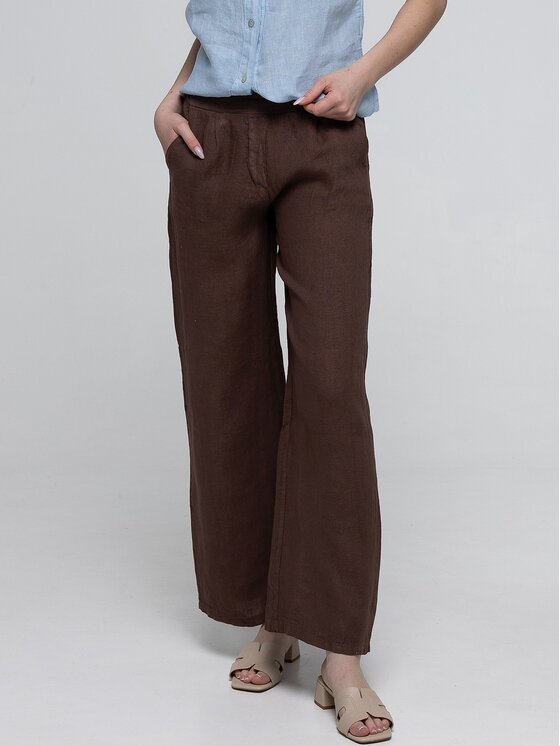Perso Perso Spodnie materiałowe PTE266362F Brązowy Wide Leg