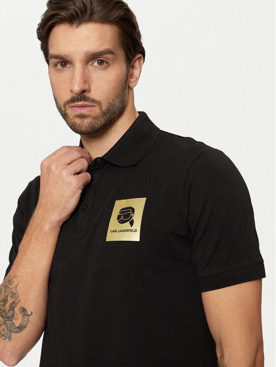 KARL LAGERFELD Polo Majica 745460 551235 Črna Regular Fit