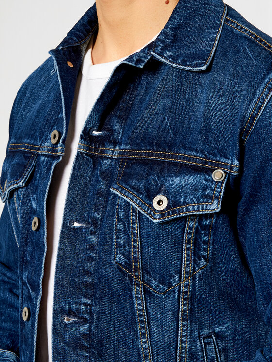 Pepe Jeans Kurtka jeansowa GYMDIGO Pinner PM400908 Granatowy Regular