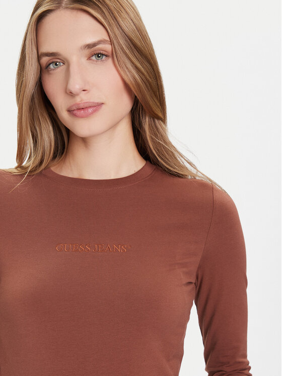 Guess Jeans Guess Jeans Bluse W4YI22 J1314 Beige Slim Fit