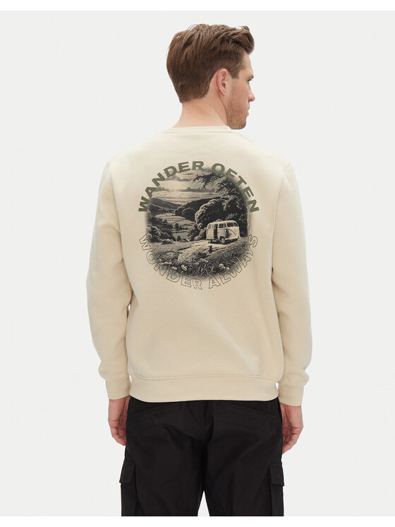Hunter Hunter Μπλούζα May HARM0058251 Μπεζ Relaxed Fit