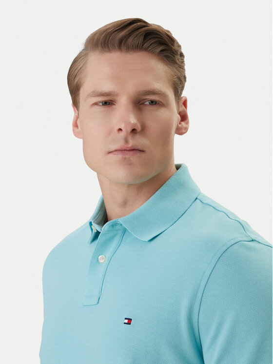 Tommy Hilfiger Tommy Hilfiger Polo 1985 MW0MW17770 Turkusowy Regular Fit