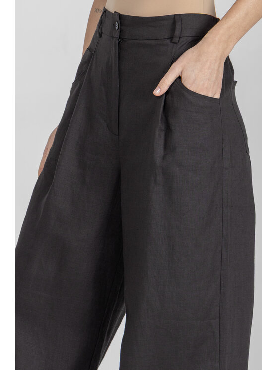 Deni Cler Milano Deni Cler Milano Spodnie materiałowe T-DC-5228-F2-60-90-1 Czarny Loose Leg