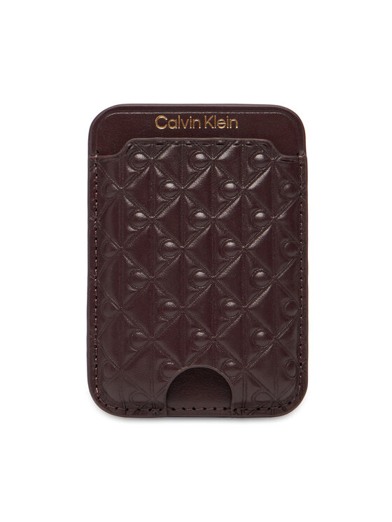 Calvin Klein Calvin Klein Etui za kreditne kartice Aop Leather Magnetic Card Case LV04F1100G Tamnocrvena