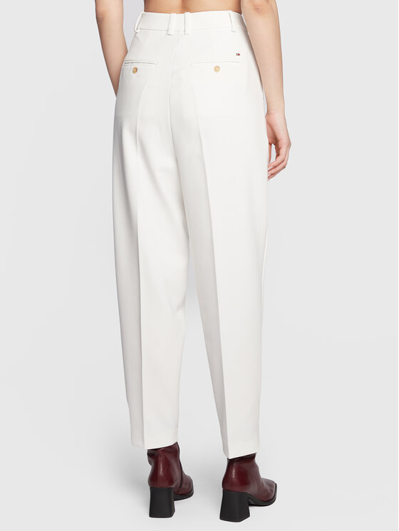 Tommy Hilfiger Tommy Hilfiger Hlače WW0WW37287 Bijela Tapered Fit