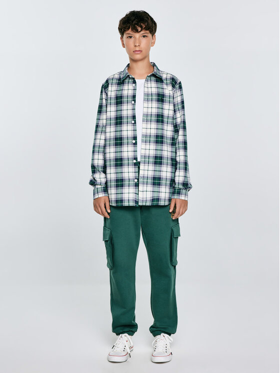 BIG STAR BIG STAR Koszula KEVIN Zielony Basic Fit