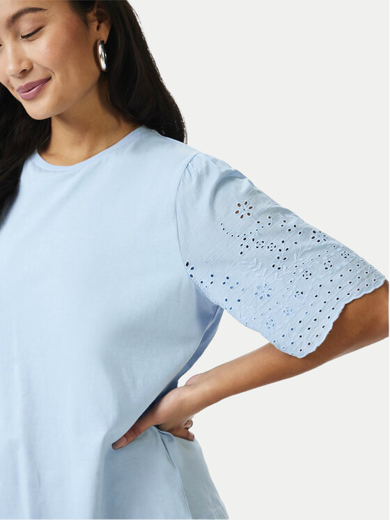 YAS YAS Tricou Lex 26033890 Albastru celest Regular Fit
