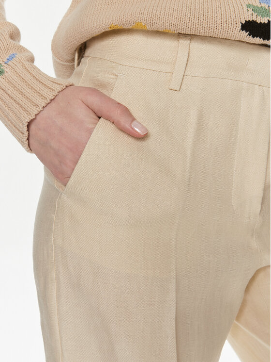 Weekend Max Mara Weekend Max Mara Spodnie materiałowe Malizia 2415131022 Beżowy Relaxed Fit