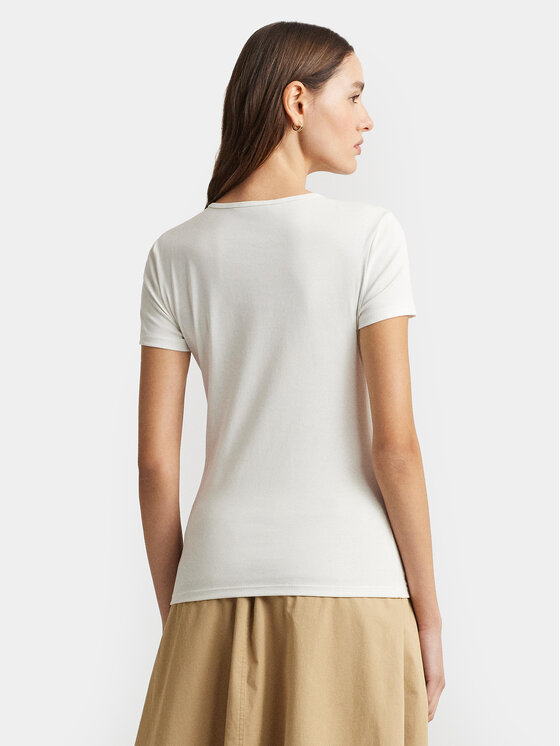 LAUREN RALPH LAUREN Lauren Ralph Lauren T-Shirt 200655374002 Biały Slim Fit