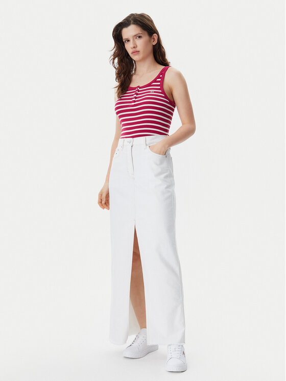 Tommy Jeans Tommy Jeans Top DW0DW19492 Crvena Slim Fit