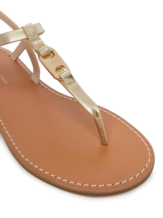 Tommy Hilfiger Tommy Hilfiger Szandál Leather Thong Sandal Gold FW0FW09331 Arany