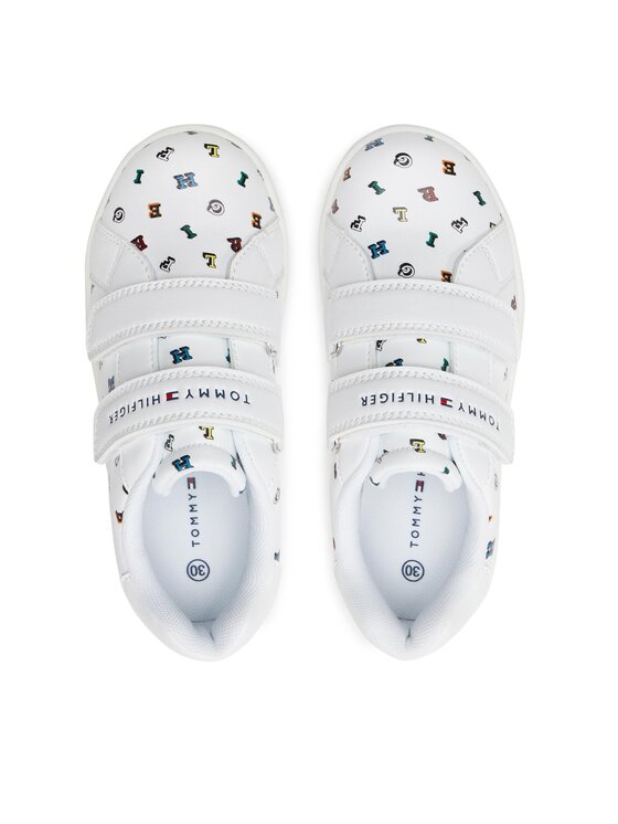 Tommy Hilfiger Tommy Hilfiger Αθλητικά Aop Low Cut Velcro Sneaker T1X9-33338-1355 S Λευκό