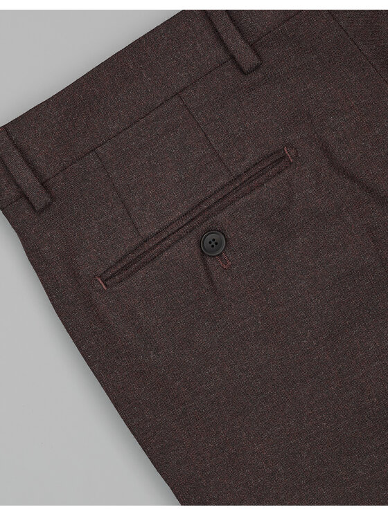 Borgio Borgio Spodnie garniturowe foresta Bordowy Super Slim Fit