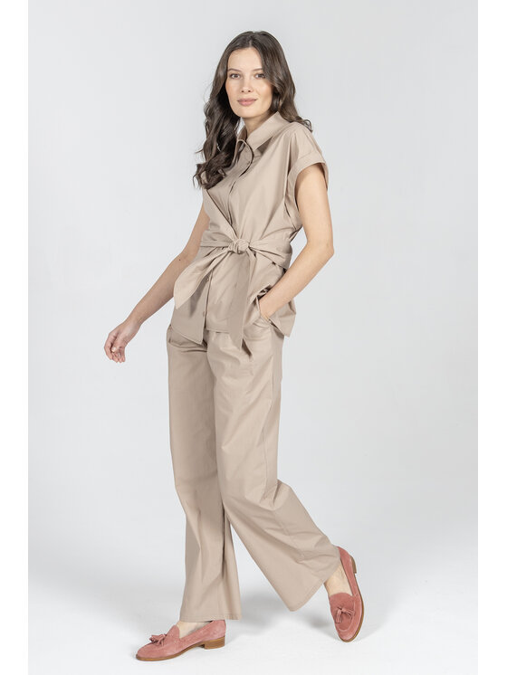 Deni Cler Milano Deni Cler Milano Spodnie materiałowe T-DC-5229-F2-10-13-1 Beżowy Loose Leg