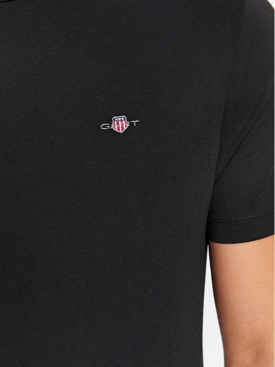 Gant Gant T-krekls Shield 2003184 Melns Regular Fit