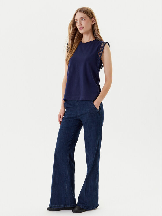 United Colors Of Benetton United Colors Of Benetton Bluse 3IFVD10AC Dunkelblau Regular Fit