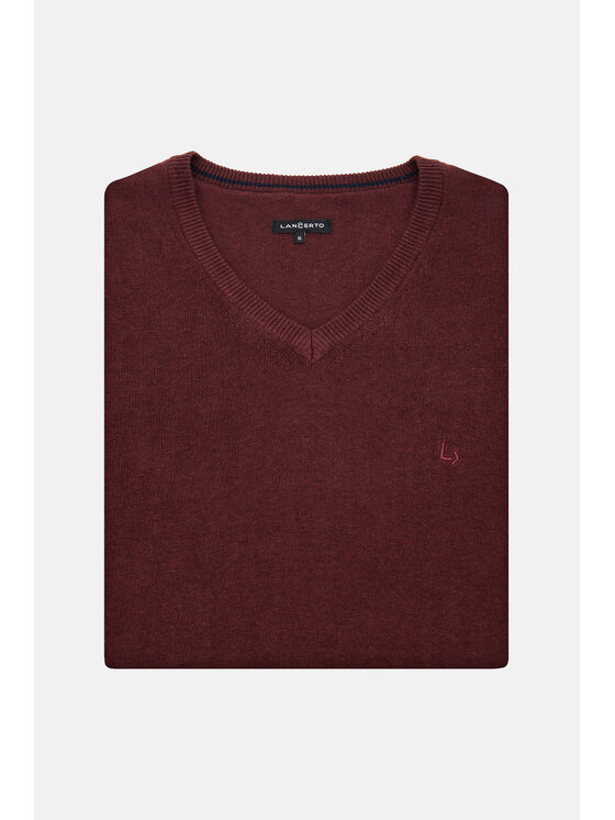 Lancerto Lancerto Sweter Anthony SW073223000051 Bordowy Regular Fit