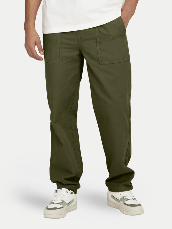 Only & Sons Bavlnené nohavice Sinus 22030239 Zelená Loose Fit