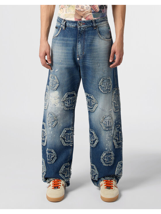 PHILIPP PLEIN PHILIPP PLEIN Jeansy 28973 Niebieski Loose Fit
