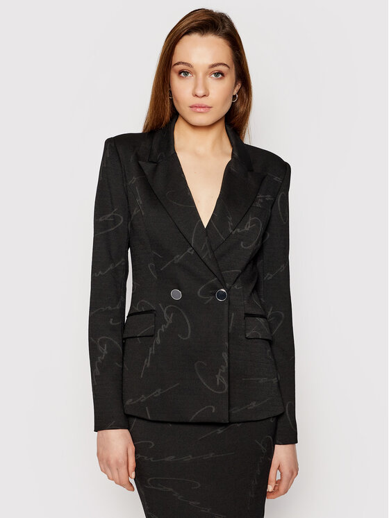 Guess Guess Marynarka Micela W1RN09 KAFA2 Czarny Slim Fit