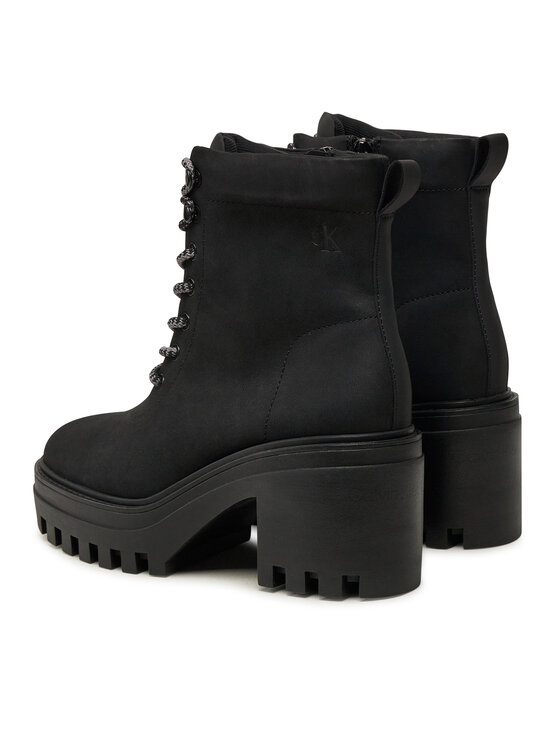 Calvin Klein Jeans Calvin Klein Jeans Trzewiki Chunky Heeled Zip Boot Lth YW0YW01548 Czarny