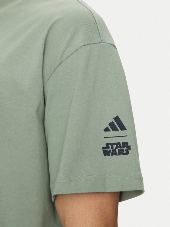 adidas adidas T-Shirt Star Wars The Mandalorian JI5718 Zielony Oversize