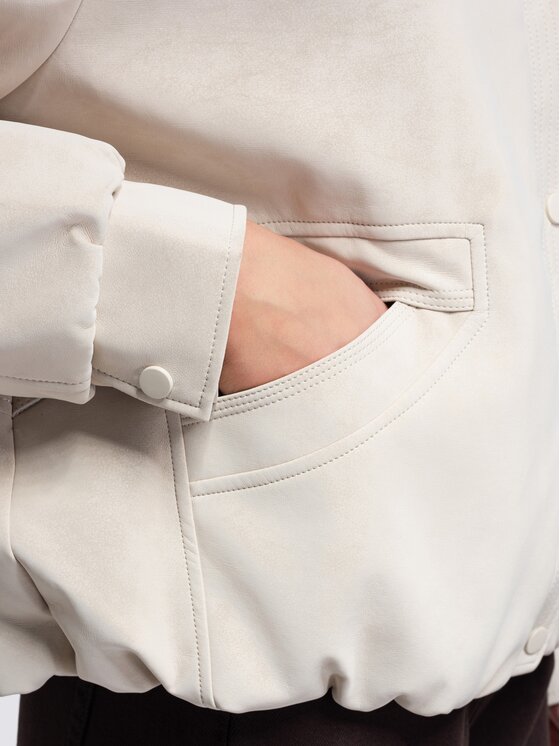 Ombre Ombre Kurtka bomber OW-JT-E0008 Beżowy Relaxed Fit
