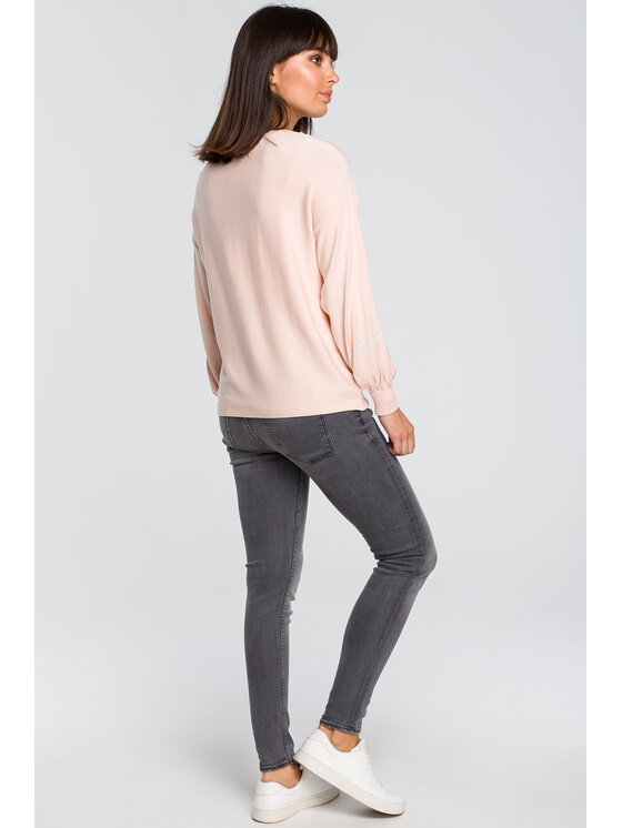 BeWear BeWear Sweter BK024 Pomarańczowy Modern Fit