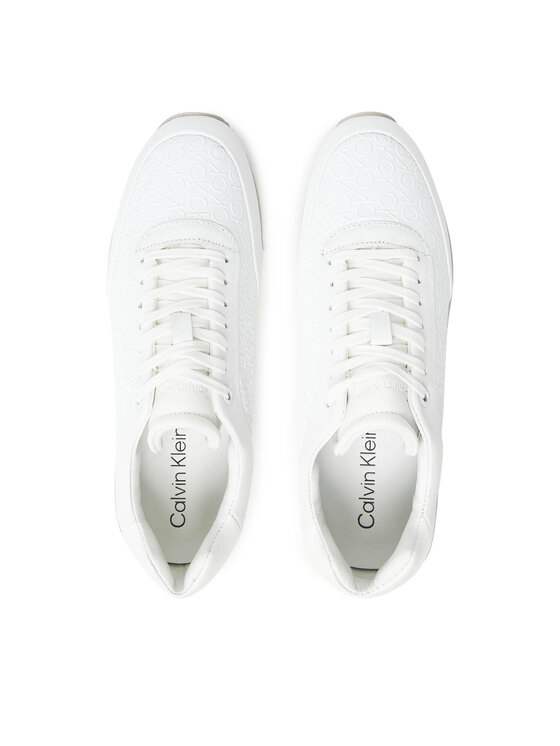 Calvin Klein Calvin Klein Sneakersy Runner Lace Up Mono Pu HW0HW02574 Biały