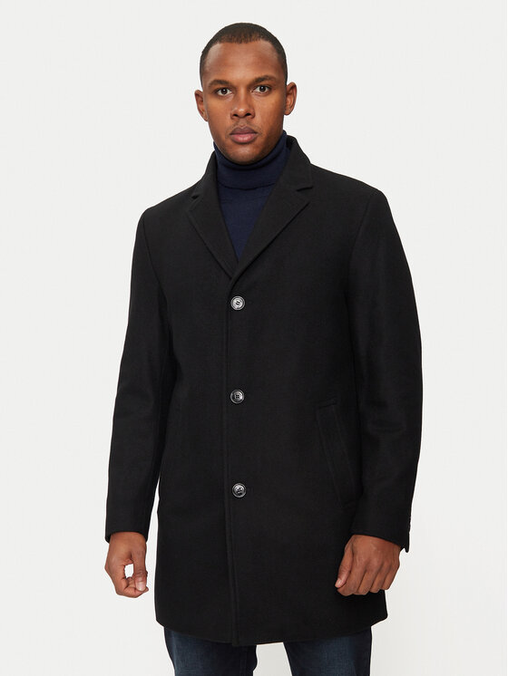 Hechter Paris Hechter Paris Palton de lână 45014 142270 Negru Regular Fit