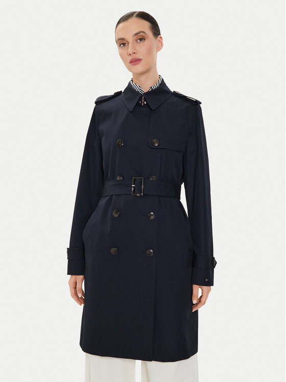 Tommy Hilfiger Tommy Hilfiger Tenchcoat WW0WW42133 Dunkelblau Slim Fit