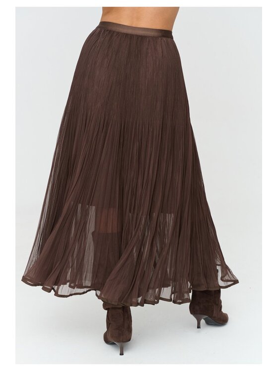 Makadamia Makadamia Spódnica maxi C89 Brązowy Loose Fit