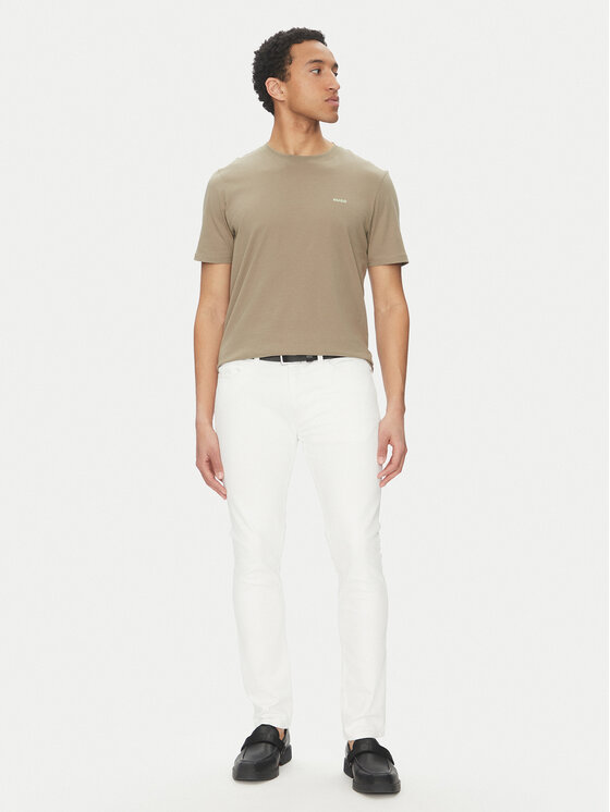 HUGO HUGO T-Shirt Dero222 50466158 Brązowy Regular Fit