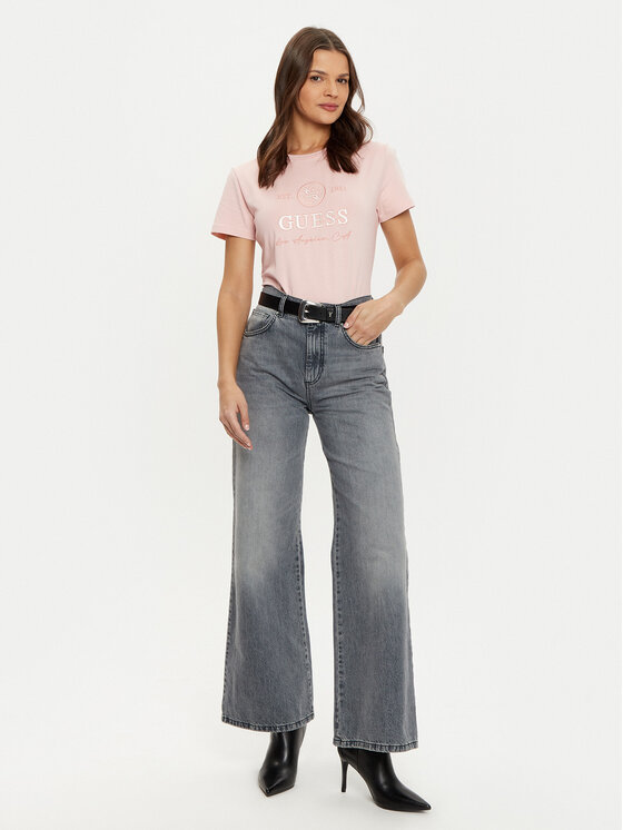 Guess Guess Póló V5RI05 J1314 Rózsaszín Regular Fit