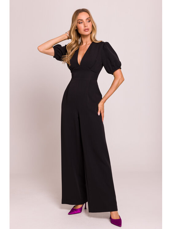 Made of Emotion Made of Emotion Jumpsuit M852 Nero Sexy Straight Fit