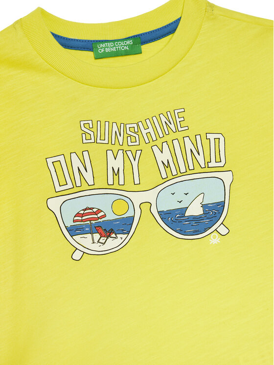 United Colors Of Benetton United Colors Of Benetton T-shirt 3SLUG10JF Giallo Regular Fit