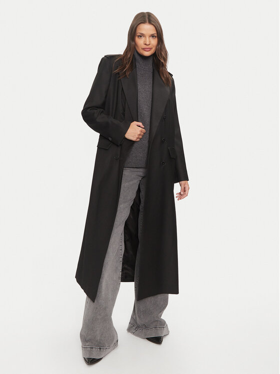 IVY OAK IVY OAK Palton de lână Colette IO111134 Negru Oversize