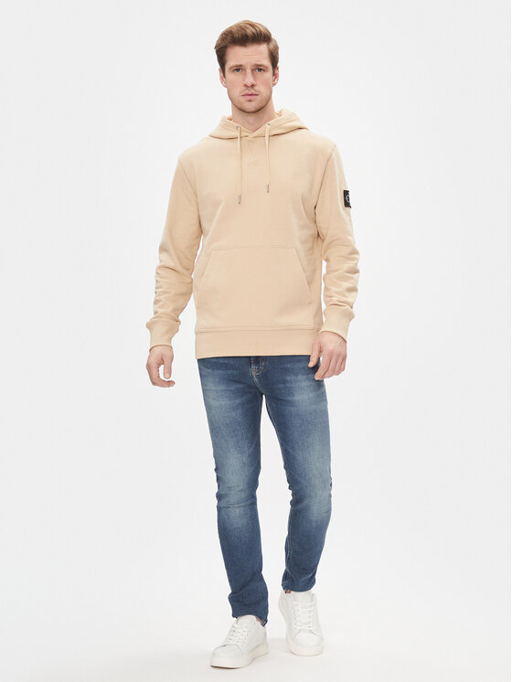 Calvin Klein Jeans Calvin Klein Jeans Majica dugih rukava Badge Hoodie J30J323430 Bež Regular Fit