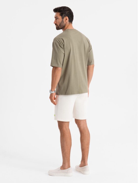 Ombre Ombre T-Shirt OM-TSBC-0234 Khaki Loose Fit