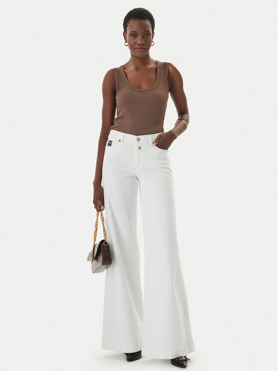 Versace Jeans Couture Versace Jeans Couture Teksad 80HAB561 CEWCA Valge Wide Leg