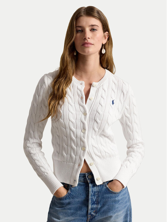 Polo Ralph Lauren Polo Ralph Lauren Cardigan 211971868007 Alb Slim Fit